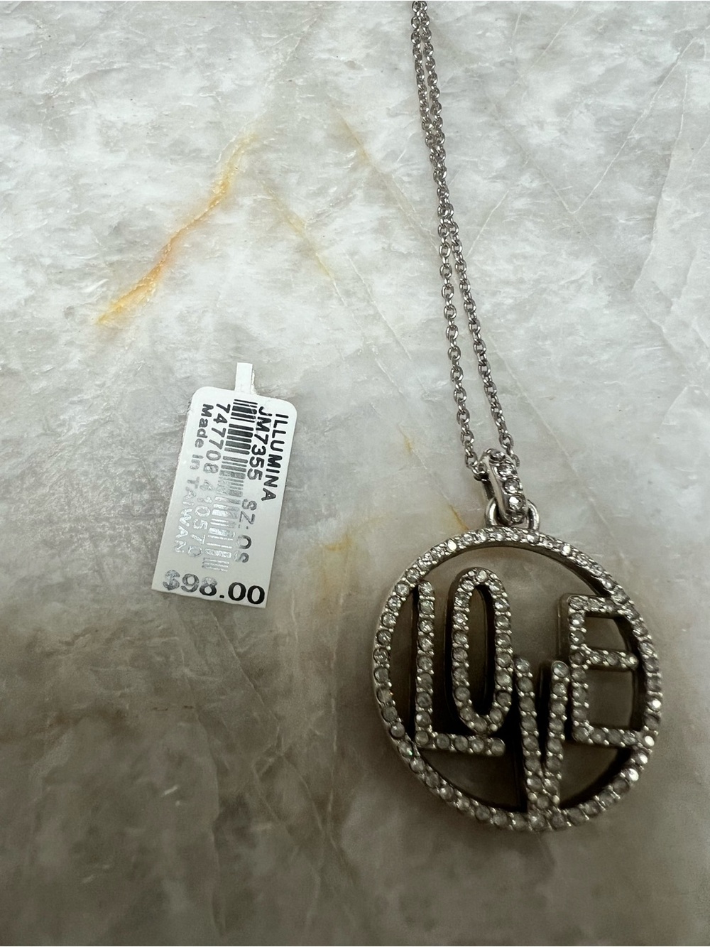 Brighton Silver-Tone 'LOVE' Crystal Pendant Necklace